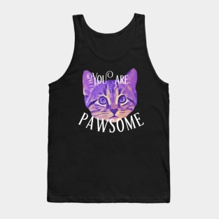 You are Pawsome-Purple Kitty Tank Top